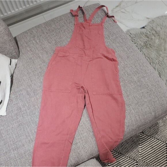 AERIE Super Rare Light Mauve Luxury Soft Denim Overalls - Picture 9 of 12